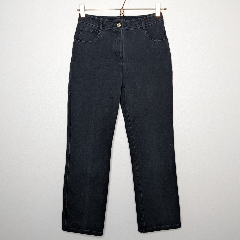 St. John Caviar black mid rise jean 0